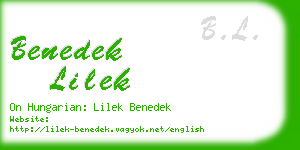 benedek lilek business card
